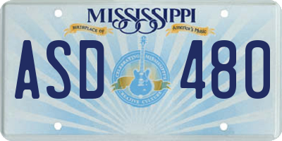 MS license plate ASD480