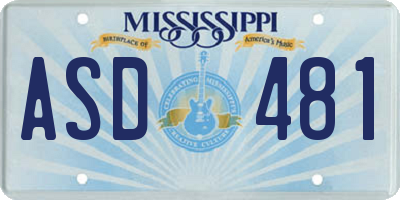 MS license plate ASD481