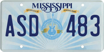 MS license plate ASD483