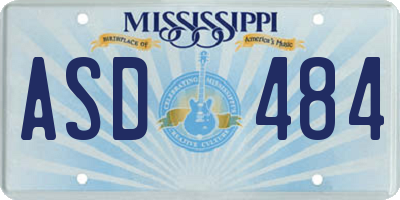 MS license plate ASD484