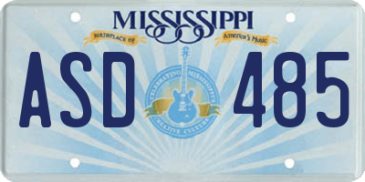 MS license plate ASD485