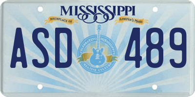 MS license plate ASD489