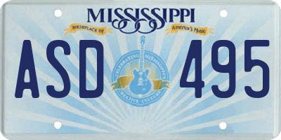 MS license plate ASD495