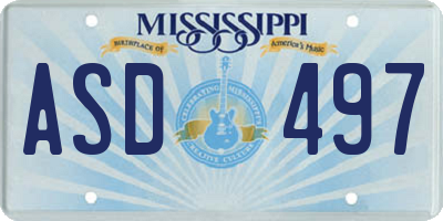 MS license plate ASD497