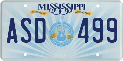 MS license plate ASD499