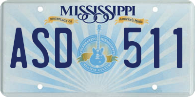 MS license plate ASD511