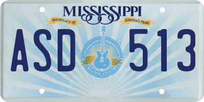 MS license plate ASD513