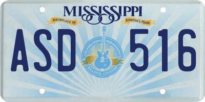 MS license plate ASD516
