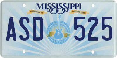 MS license plate ASD525