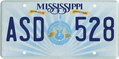 MS license plate ASD528
