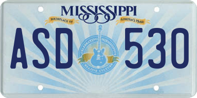 MS license plate ASD530