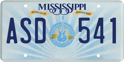 MS license plate ASD541