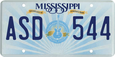 MS license plate ASD544