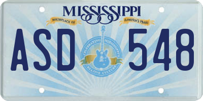 MS license plate ASD548