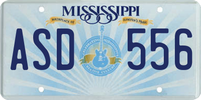 MS license plate ASD556