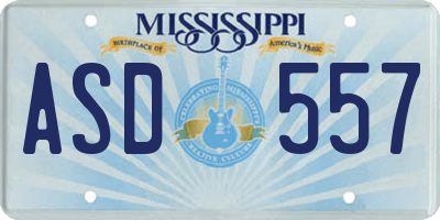 MS license plate ASD557
