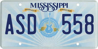 MS license plate ASD558