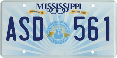 MS license plate ASD561