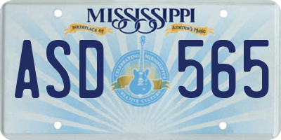 MS license plate ASD565