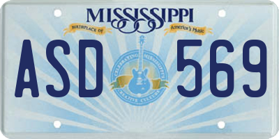 MS license plate ASD569