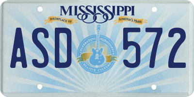 MS license plate ASD572