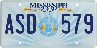 MS license plate ASD579