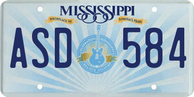 MS license plate ASD584