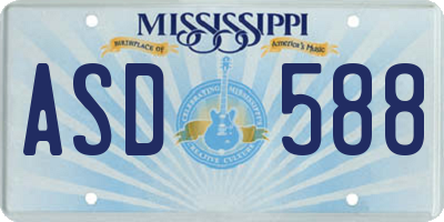 MS license plate ASD588