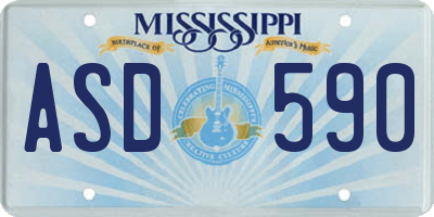 MS license plate ASD590