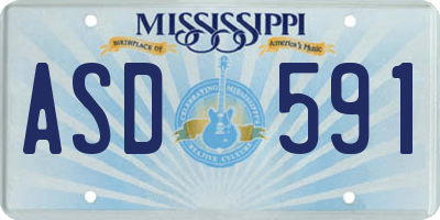 MS license plate ASD591