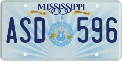 MS license plate ASD596