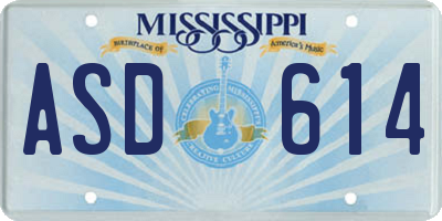 MS license plate ASD614