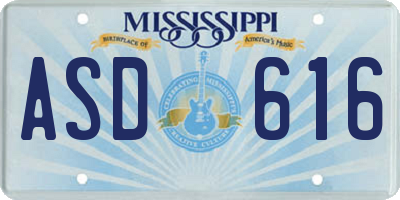 MS license plate ASD616