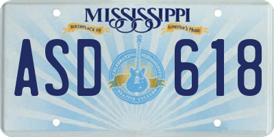 MS license plate ASD618