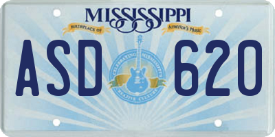 MS license plate ASD620