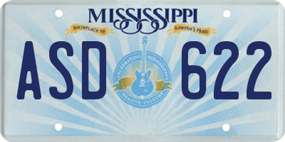 MS license plate ASD622