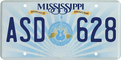MS license plate ASD628