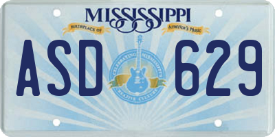 MS license plate ASD629