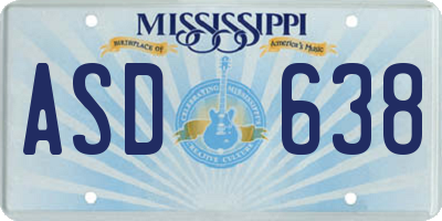 MS license plate ASD638