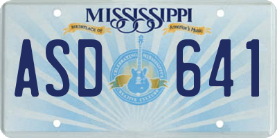 MS license plate ASD641
