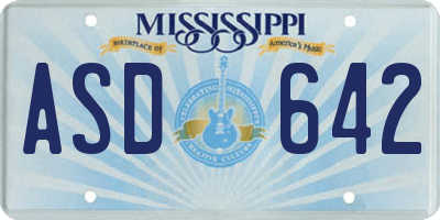 MS license plate ASD642