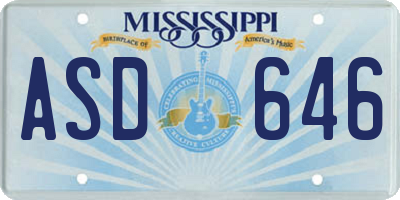 MS license plate ASD646