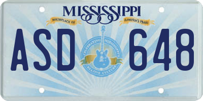 MS license plate ASD648