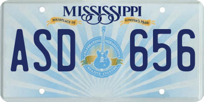MS license plate ASD656