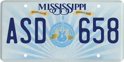 MS license plate ASD658
