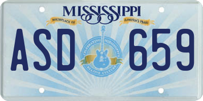 MS license plate ASD659