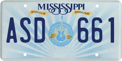 MS license plate ASD661