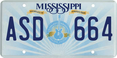 MS license plate ASD664