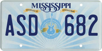 MS license plate ASD682