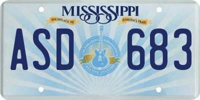 MS license plate ASD683